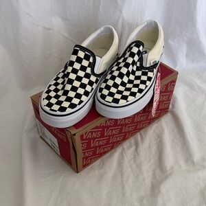 Vans Black and White Checkerboard Slip-Ons